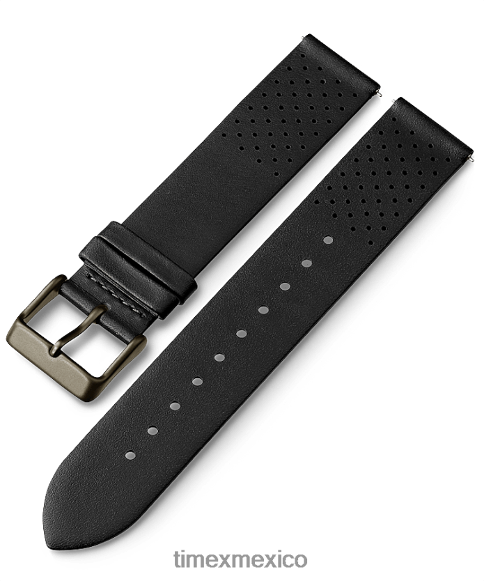 correas | Timex Correa de cuero de liberación rápida de 20 mm unisexo P08BBP461 negro