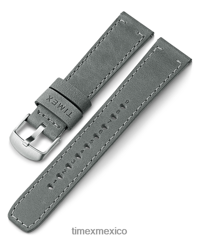 correas | Timex Correa de cuero de liberación rápida de 20 mm unisexo P08BBP468 gris