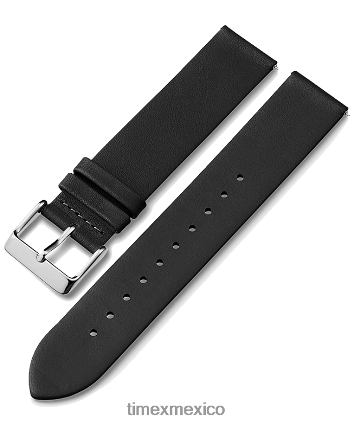 correas | Timex Correa de cuero de liberación rápida de 20 mm unisexo P08BBP473 negro