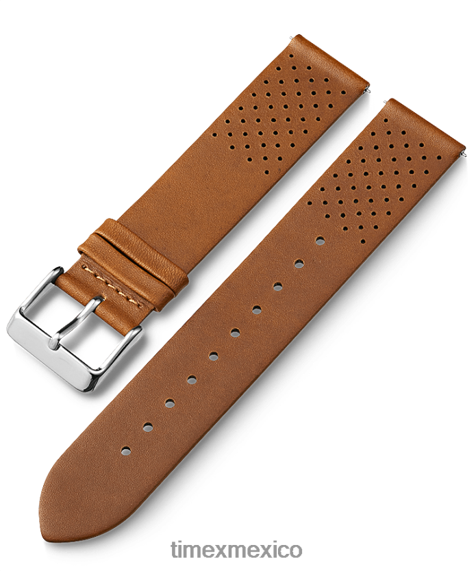 correas | Timex Correa de cuero mate de liberación rápida de 20 mm unisexo P08BBP418 broncearse