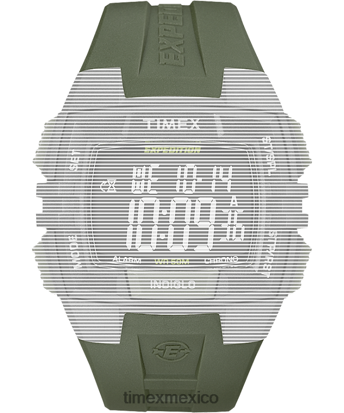 correas | Timex Correa de repuesto para crono/alarma/cronómetro de expedición. unisexo P08BBP714 verde
