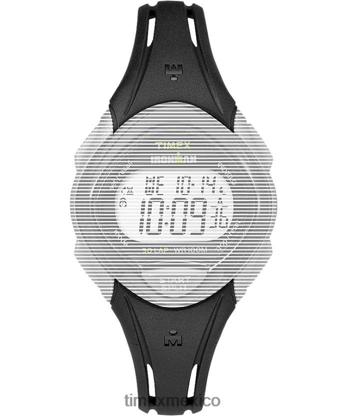 correas | Timex Correa de resina de repuesto de 16 mm para Ironman Sly 30 de tamaño mediano. unisexo P08BBP592 negro