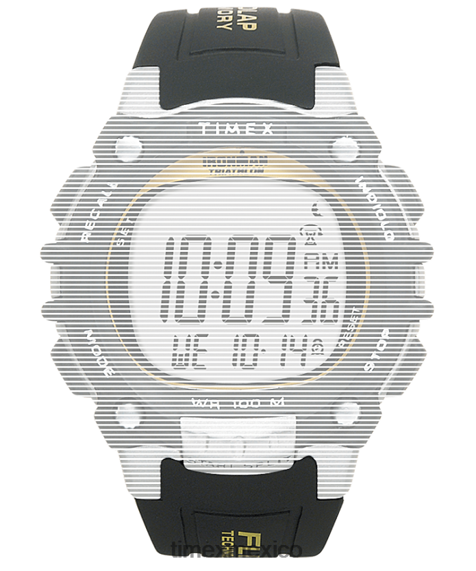 correas | Timex Reloj con correa de resina de repuesto de 18 mm para Ironman 100 Lap de tamaño completo unisexo P08BBP685 negro