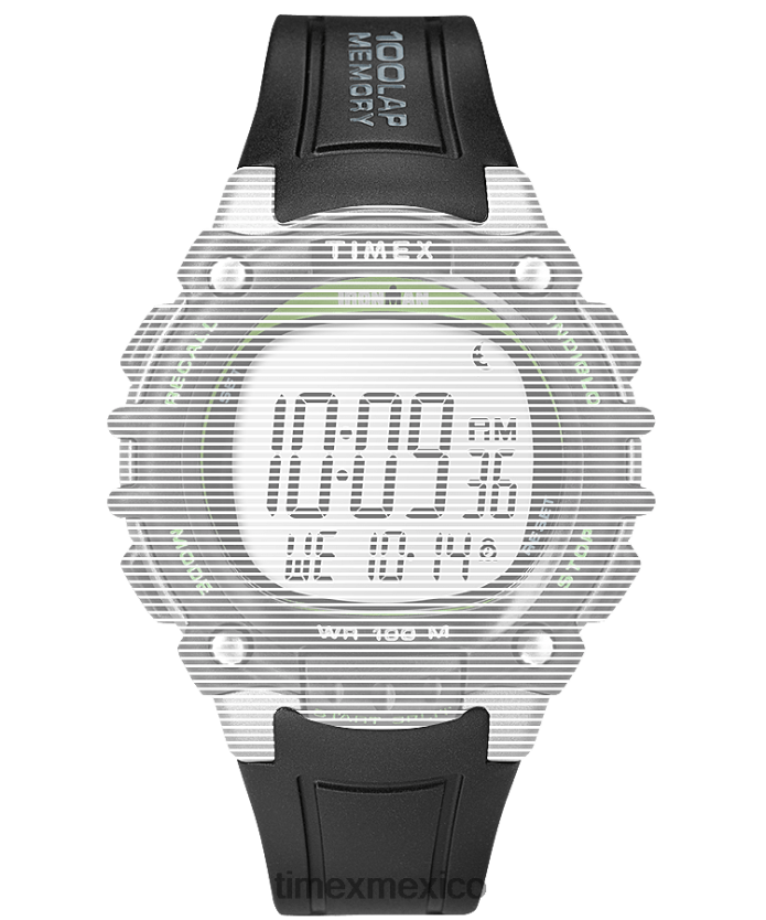 correas | Timex Reloj con correa de resina de repuesto de 18 mm para ironman 100 lap modular unisexo P08BBP554 negro