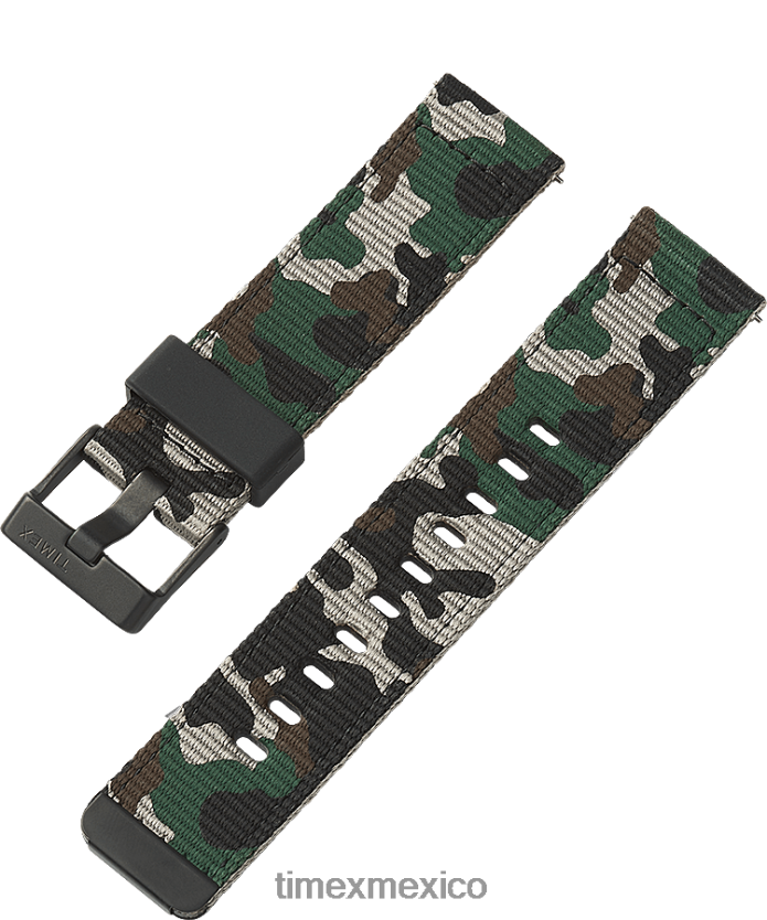correas | Timex Correa de tela de liberación rápida de 22 mm unisexo P08BBP516 camuflaje