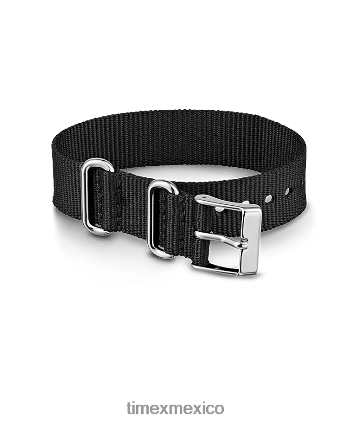 correas | Timex Correa de tela de una sola capa deslizable de 16 mm unisexo P08BBP501 negro