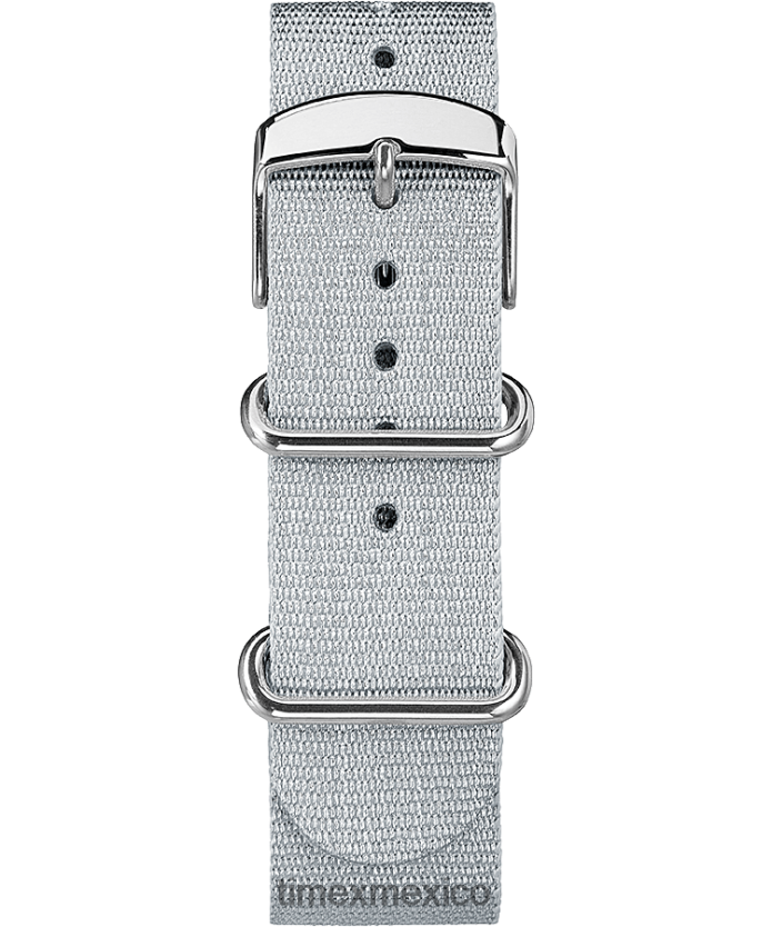 correas | Timex Correa deslizable de tela tejida metálica de 20 mm unisexo P08BBP540 tono plateado