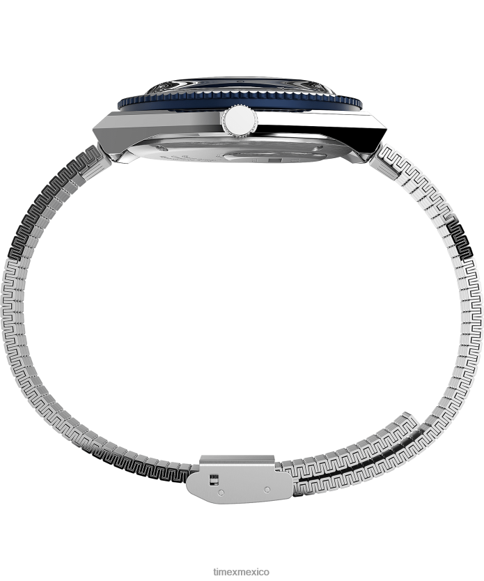 relojes | Q Timex Reedición de reloj con pulsera de acero inoxidable de 38 mm. hombres P08BBP297 acero inoxidable/azul