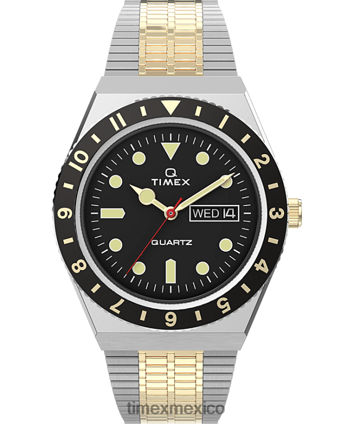 relojes | Q Timex Reedición de reloj con pulsera de acero inoxidable de 38 mm. hombres P08BBP306 acero inoxidable/bicolor/negro