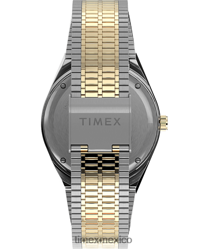 relojes | Q Timex Reedición de reloj con pulsera de acero inoxidable de 38 mm. hombres P08BBP306 acero inoxidable/bicolor/negro