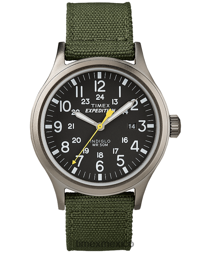 relojes | Timex Reloj Expedition Scout de 40 mm con correa de tela. hombres P08BBP309 gris/verde/negro