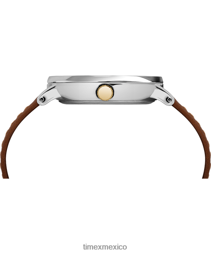 relojes | Timex reloj Southview de 41 mm con correa de cuero hombres P08BBP285 cromo/bronceado/azul