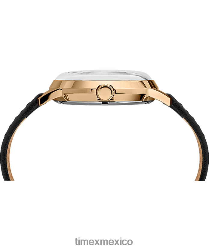 relojes | Timex Reloj Marlin automático de 40 mm con correa de piel. hombres P08BBP59 negro/dorado