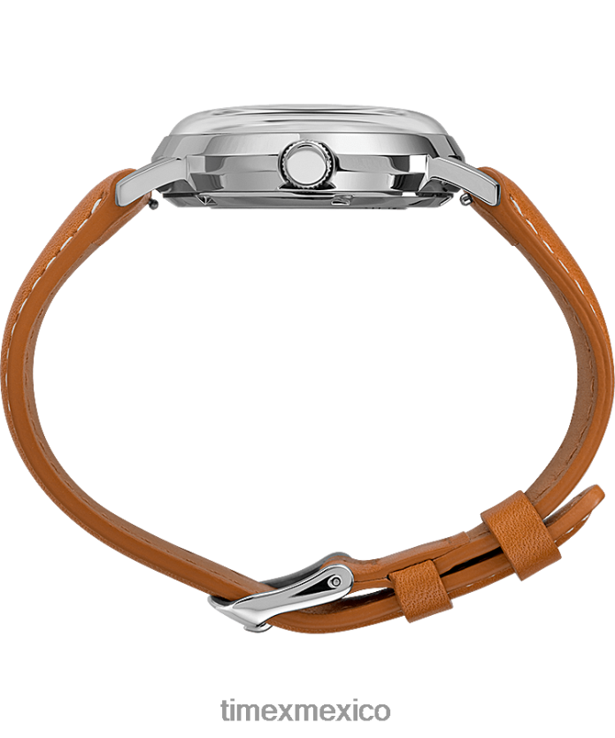 relojes | Timex Reloj Marlin automático de 40 mm con correa de piel. hombres P08BBP60 marrón/azul