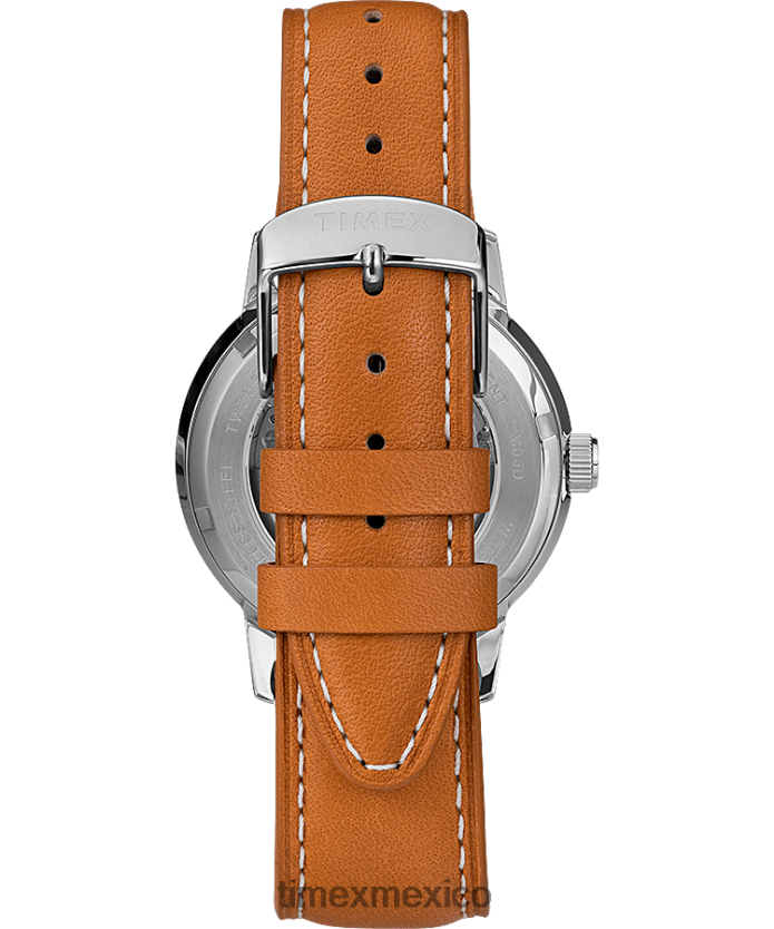 relojes | Timex Reloj Marlin automático de 40 mm con correa de piel. hombres P08BBP60 marrón/azul