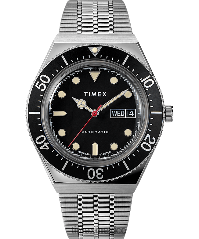 relojes | Timex Reloj automático m79 de 40 mm con pulsera de acero inoxidable. hombres P08BBP44 acero inoxidable/negro