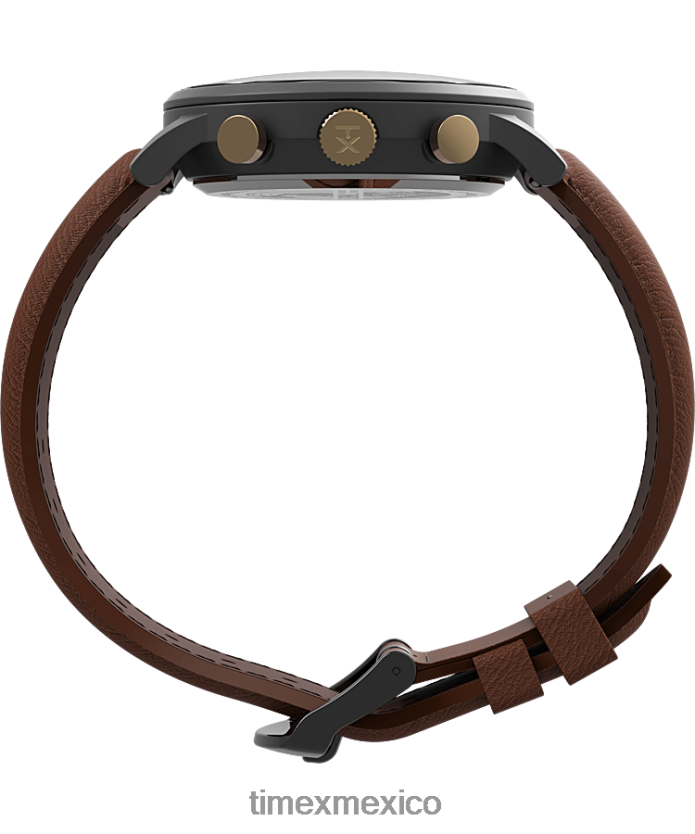 relojes | Timex Reloj cronógrafo clásico Waterbury de 40 mm con correa de cuero. hombres P08BBP92 bronce/marrón/azul
