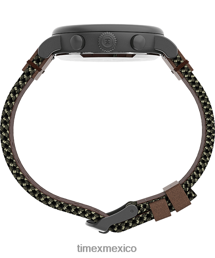 relojes | Timex Reloj cronógrafo estándar de 41 mm con correa de tela y piel. hombres P08BBP96 bronce/verde