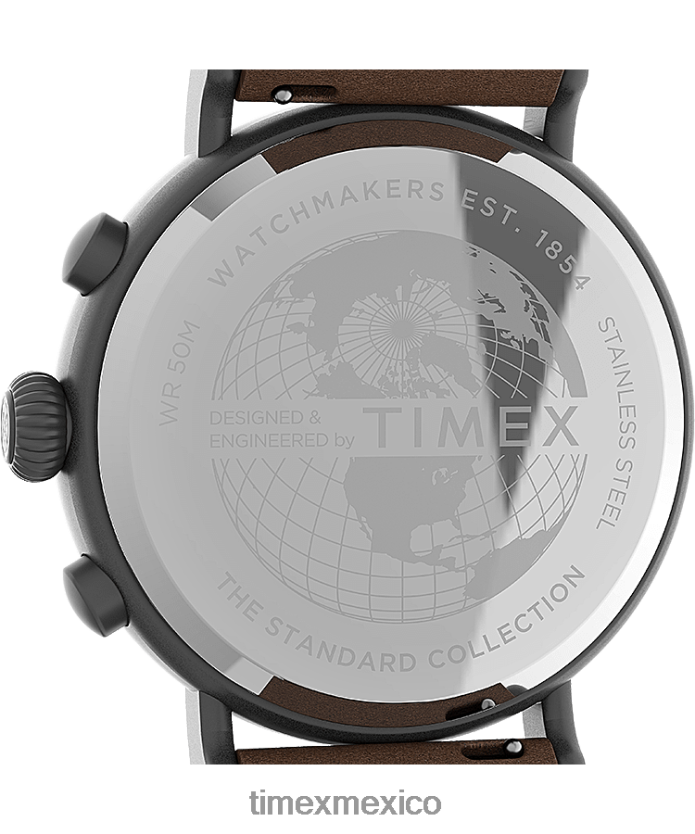 relojes | Timex Reloj cronógrafo estándar de 41 mm con correa de tela y piel. hombres P08BBP96 bronce/verde
