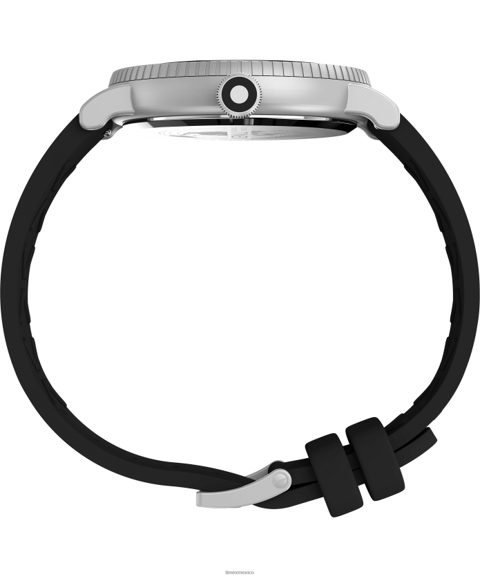 relojes | Timex reloj estándar diver de 43 mm con correa de resina ecológica hombres P08BBP99 tono plateado/negro/otro