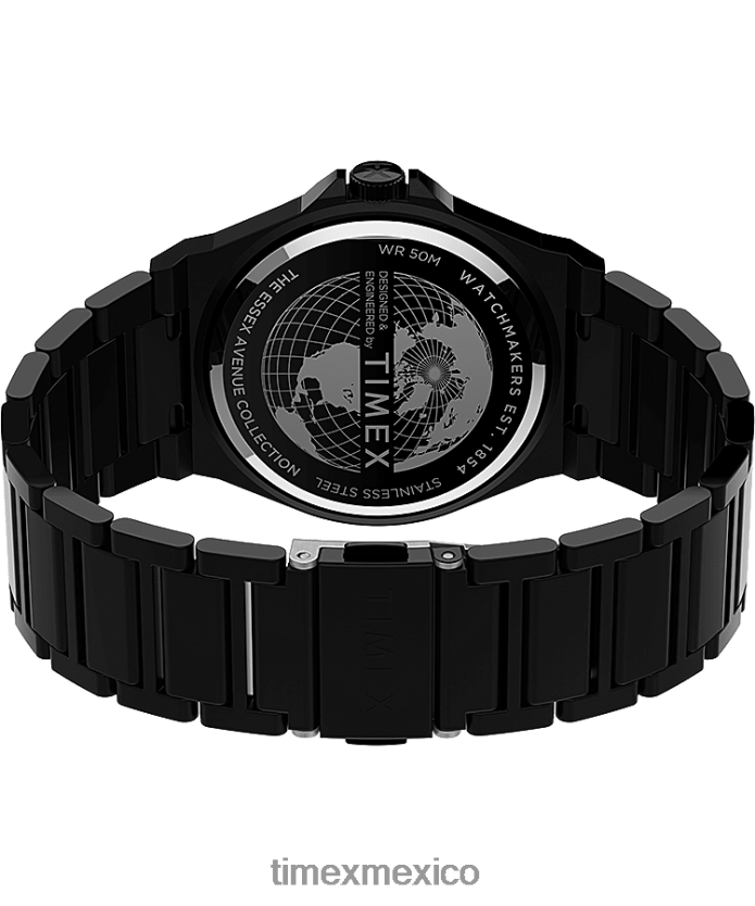 relojes | Timex Reloj Essex Avenue fino de 40 mm con pulsera de acero inoxidable hombres P08BBP173 negro