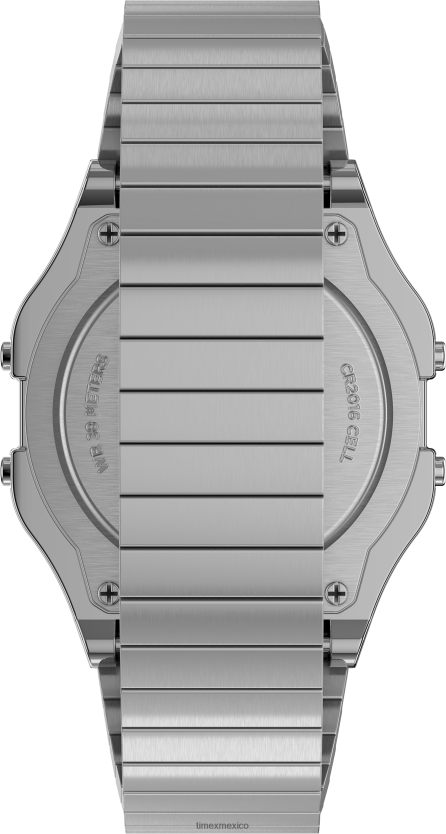 relojes | Timex Reloj con banda de expansión de acero inoxidable T80 de 34 mm. hombres P08BBP166 tono plateado