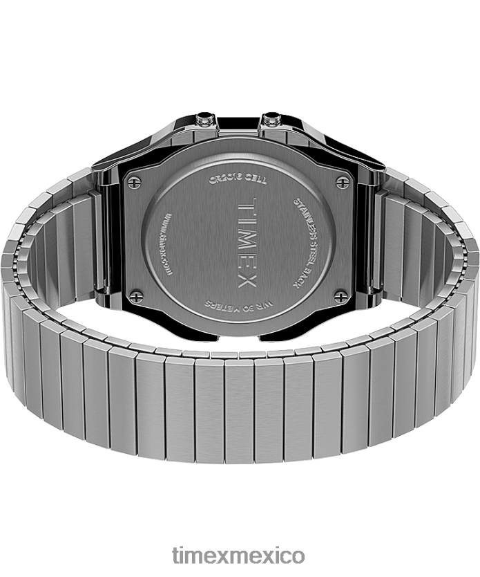 relojes | Timex Reloj con banda de expansión de acero inoxidable T80 de 34 mm. hombres P08BBP166 tono plateado