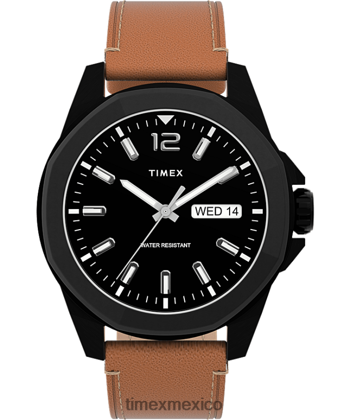 relojes | Timex reloj essex avenue de 44 mm con correa de cuero hombres P08BBP149 negro/bronceado
