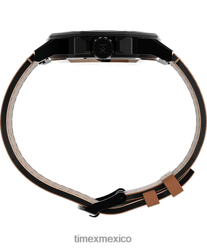 relojes | Timex reloj essex avenue de 44 mm con correa de cuero hombres P08BBP149 negro/bronceado