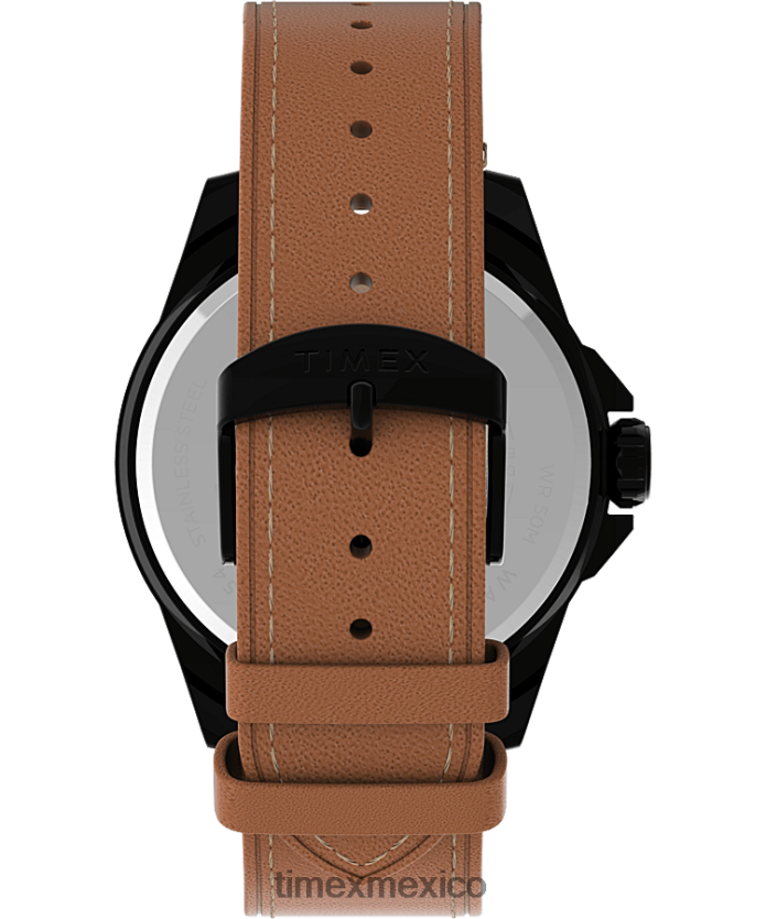 relojes | Timex reloj essex avenue de 44 mm con correa de cuero hombres P08BBP149 negro/bronceado