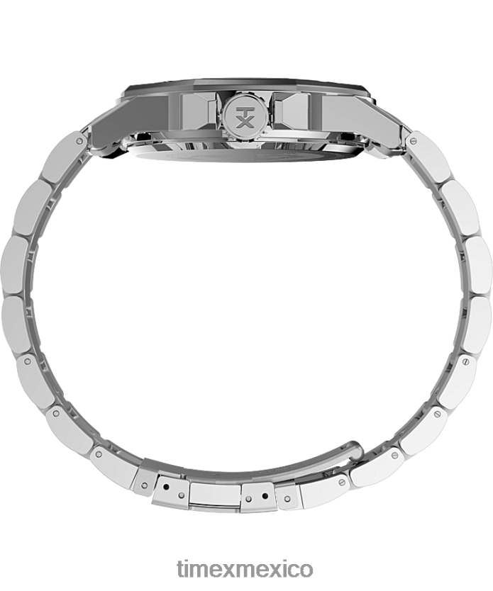 relojes | Timex reloj essex avenue de 44 mm con pulsera de acero inoxidable hombres P08BBP165 tono plateado/acero inoxidable/negro