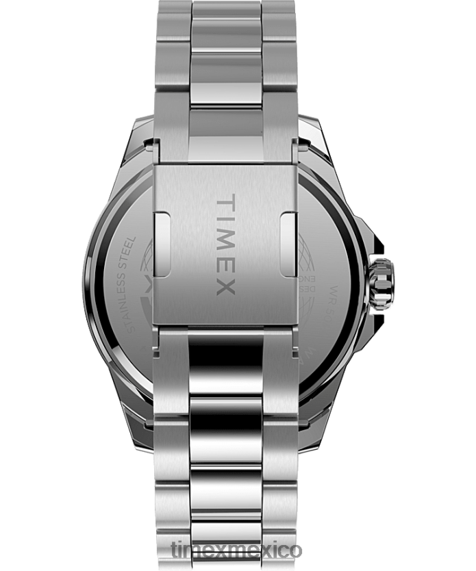 relojes | Timex reloj essex avenue de 44 mm con pulsera de acero inoxidable hombres P08BBP165 tono plateado/acero inoxidable/negro