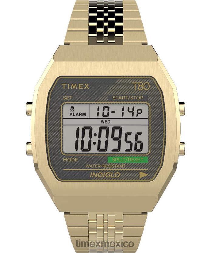 relojes | Timex reloj t80 de acero con pulsera de acero inoxidable de 36 mm hombres P08BBP153 tono dorado