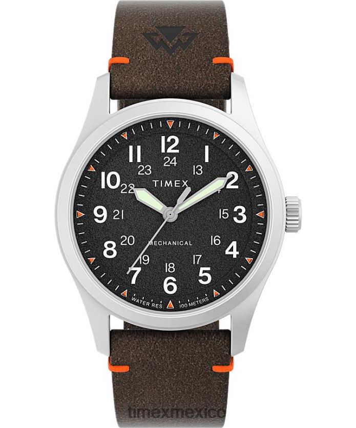relojes | Timex Reloj Expedition North Field mecánico de 38 mm con correa de cuero ecológico hombres P08BBP207 acero inoxidable/marrón/negro