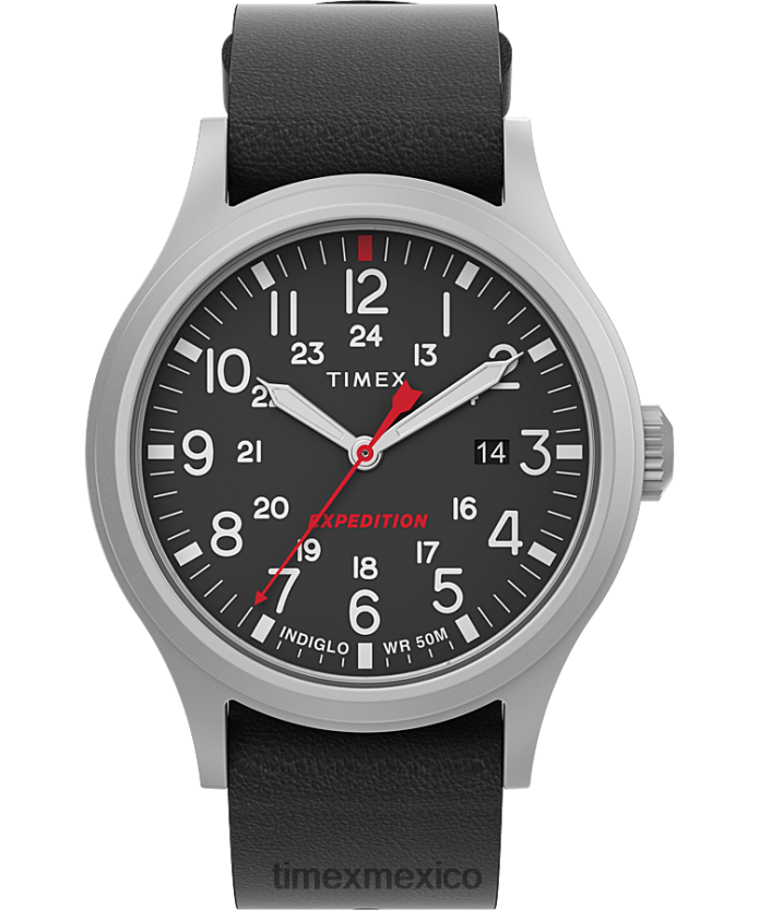 relojes | Timex Reloj Expedition North Sierra de 40 mm con correa de cuero. hombres P08BBP224 acero inoxidable/negro