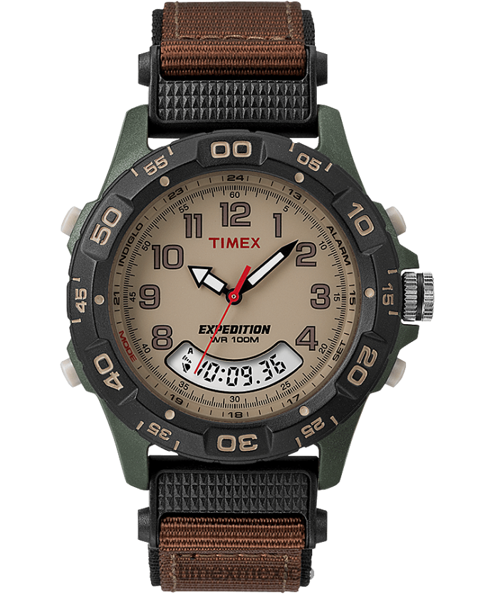relojes | Timex Reloj Expedition de 39 mm con correa de tela. hombres P08BBP211 verde/marrón/bronceado/negro