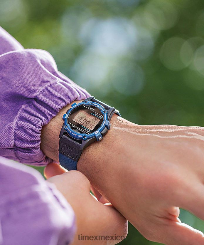 relojes | Timex Reloj atlantis de 40 mm con correa de tela y piel. hombres P08BBP206 azul negro