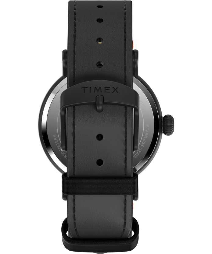 relojes | Timex estándar x cacahuetes con reloj snoopy dia de los muertos de 40 mm con correa de cuero hombres P08BBP236 negro/naranja