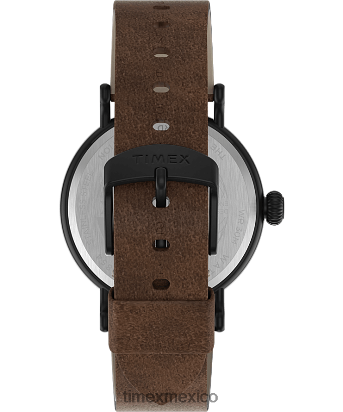 relojes | Timex reloj con correa de cuero estándar de 40 mm hombres P08BBP202 marrón oscuro