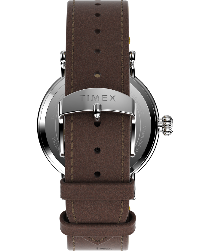 relojes | Timex reloj estándar x cacahuetes con snoopy de acción de gracias de 40 mm con correa de cuero hombres P08BBP187 marrón