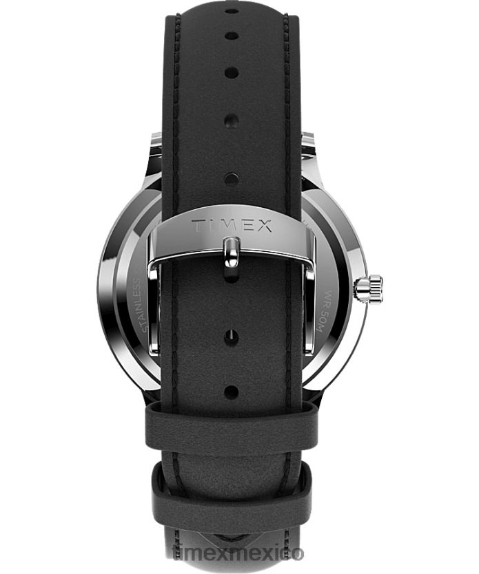 relojes | Timex reloj waterbury clásico de 40 mm con correa de cuero hombres P08BBP181 acero inoxidable/negro