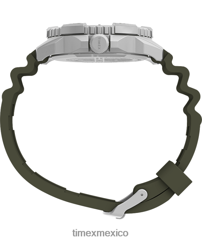 relojes | Timex Reloj Expedition North Ridge de 41 mm con correa de silicona. hombres P08BBP13 tono plateado/verde
