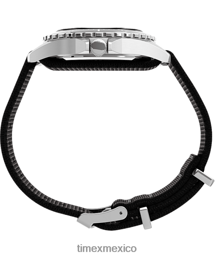 relojes | Timex Reloj Navi XL de 41 mm con correa de tela hombres P08BBP9 acero inoxidable/negro