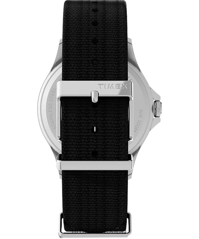 relojes | Timex Reloj Navi XL de 41 mm con correa de tela hombres P08BBP9 acero inoxidable/negro