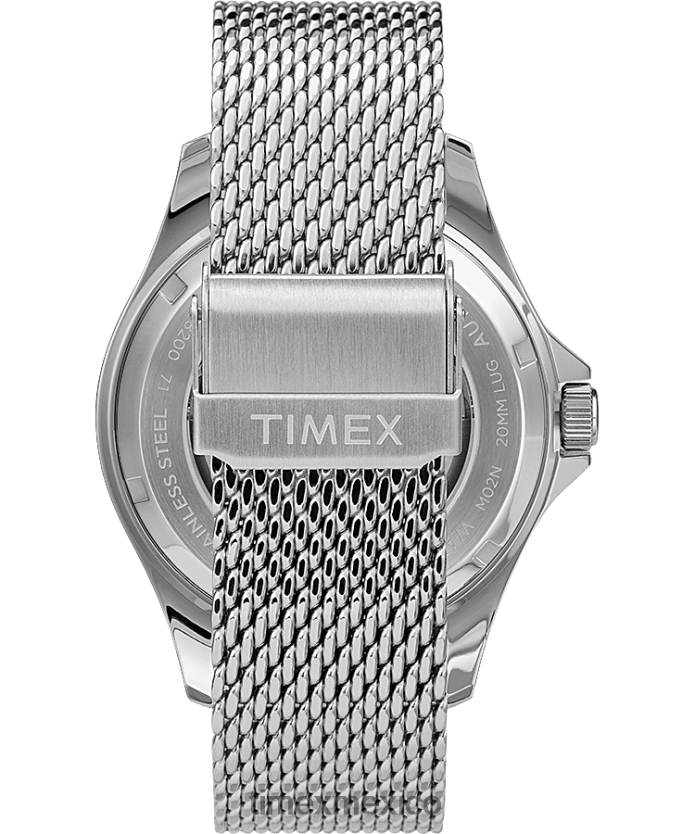 relojes | Timex Reloj navi xl automático de 41 mm con correa de malla de acero inoxidable hombres P08BBP28 acero inoxidable/azul