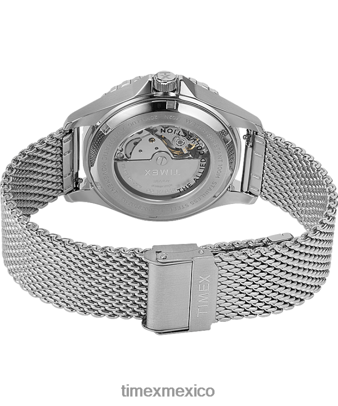 relojes | Timex Reloj navi xl automático de 41 mm con correa de malla de acero inoxidable hombres P08BBP28 acero inoxidable/azul