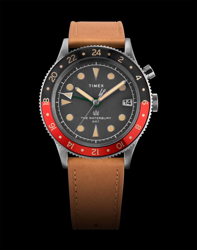 relojes | Timex reloj waterbury tradicional gmt de 39 mm con correa de cuero hombres P08BBP11 tostado/negro