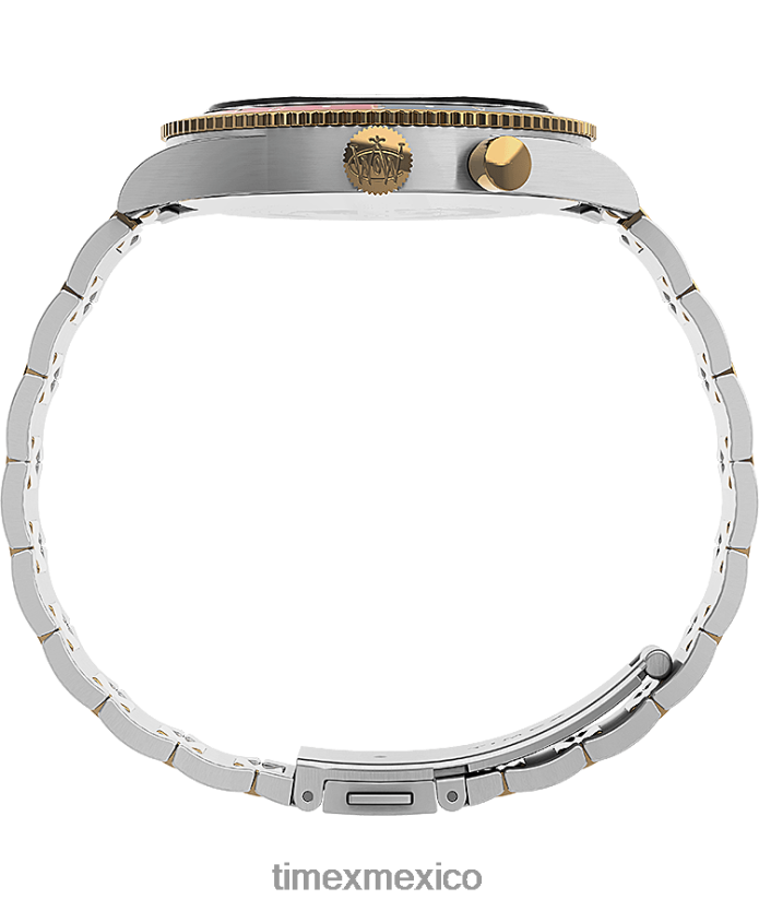 relojes | Timex reloj waterbury tradicional gmt de 39 mm con pulsera de acero inoxidable hombres P08BBP18 acero inoxidable/bicolor/azul