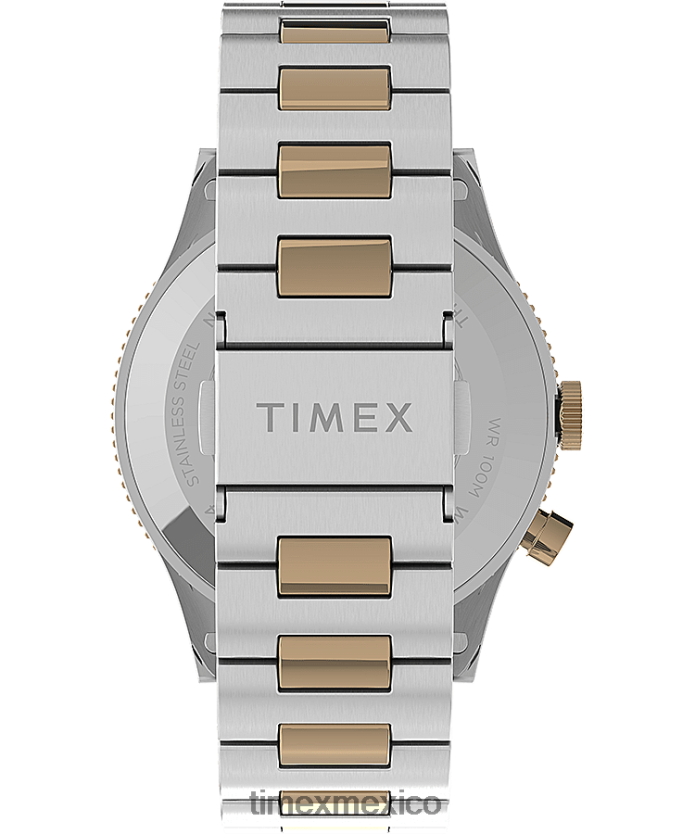 relojes | Timex reloj waterbury tradicional gmt de 39 mm con pulsera de acero inoxidable hombres P08BBP18 acero inoxidable/bicolor/azul