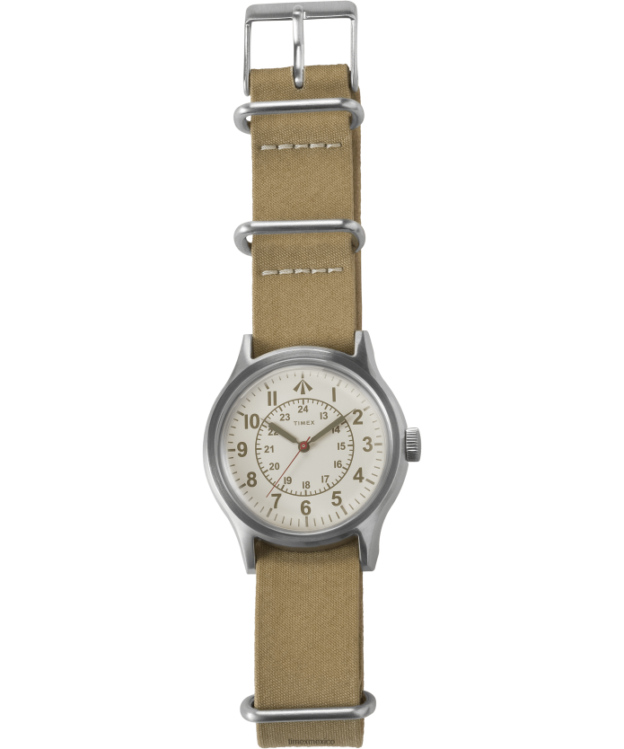 relojes | Timex x nigel cabourn juego de reloj con correa de tela de 36 mm hombres P08BBP37 broncearse